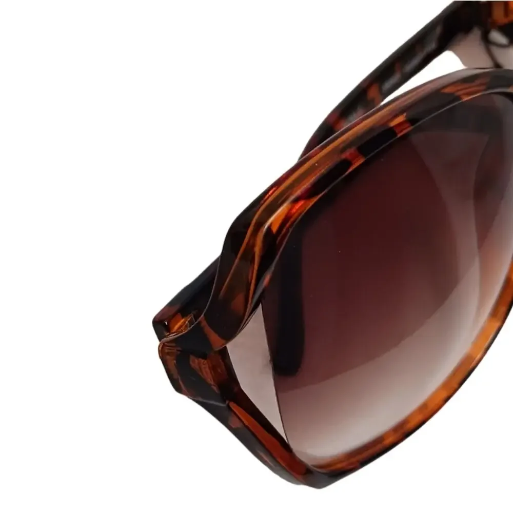 Tiger Stripe Sunglasses BROWN LUXE Oversized GLAM Gradient Lens NEW‎ Luxury Glam